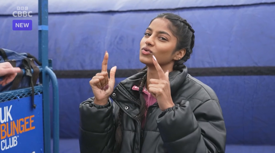 Shini from Blue Peter with UK Bungee Club