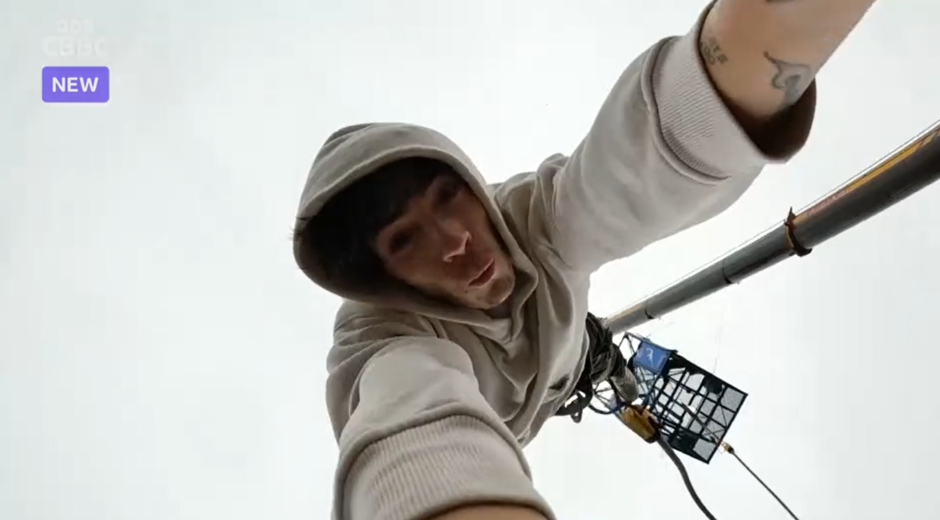 Blue Peter presenter bungee jumping for BBC Children in Need